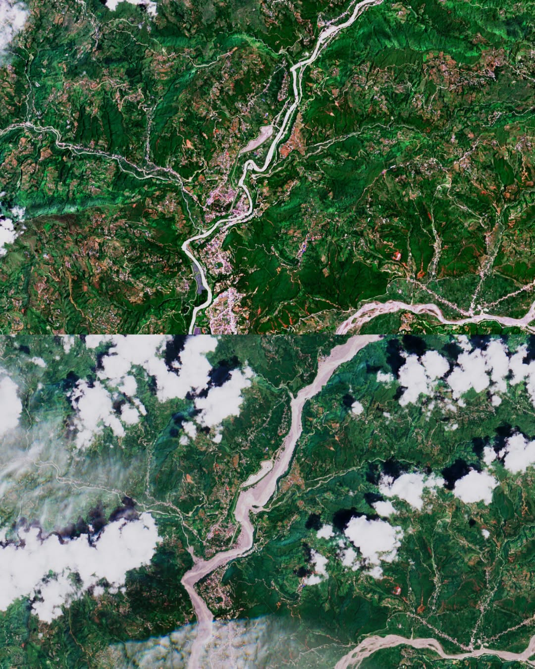 Routes affected by the Tibet-Nepal Flood