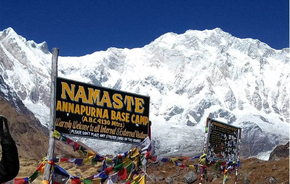 Trek to Annapurna Base Camp (4,130m) via Machapuchare Base Camp (3,700m)