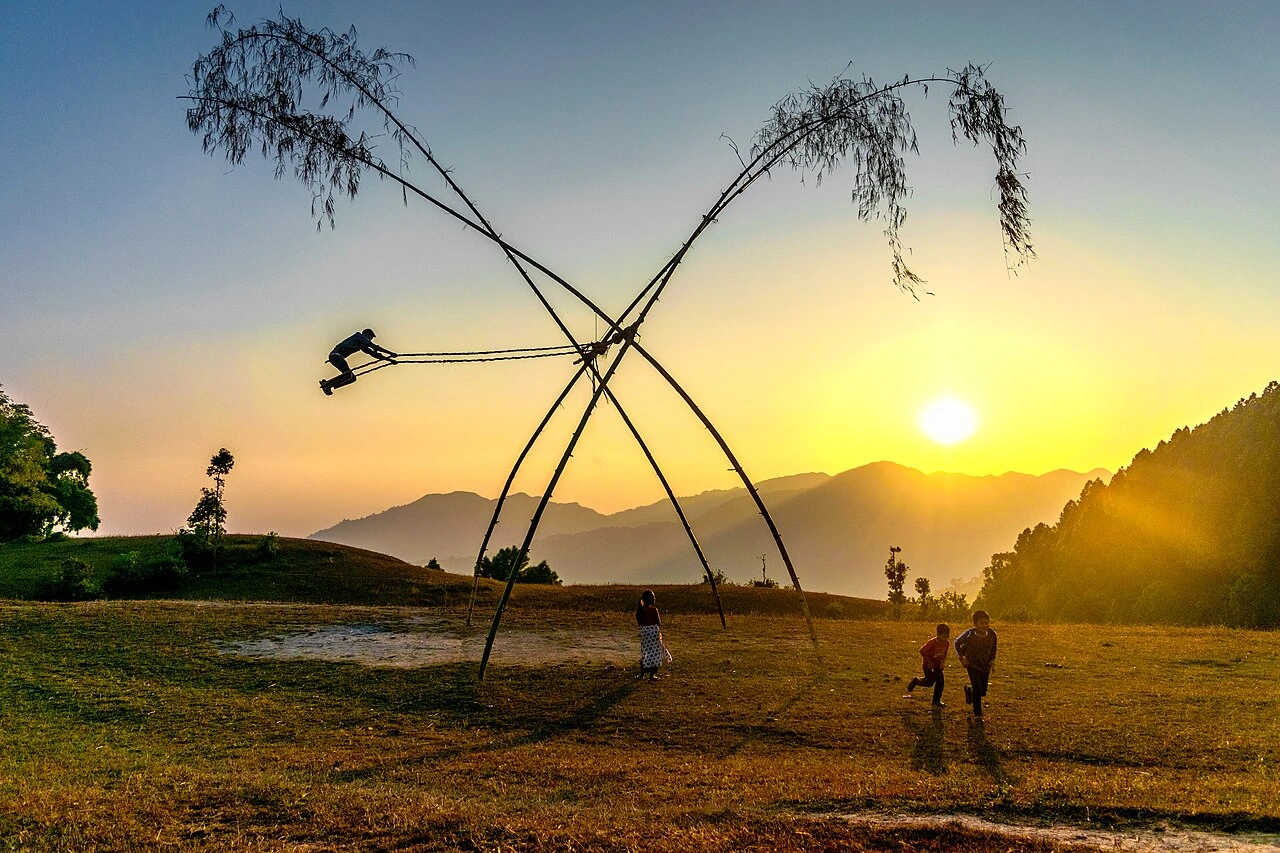 Linge Ping played by children during Dashain